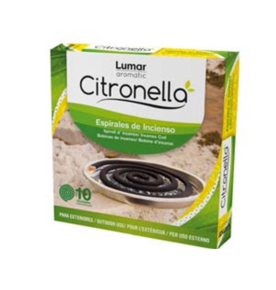 Estuche 10 Espiral Incienso Citronela con Soporte